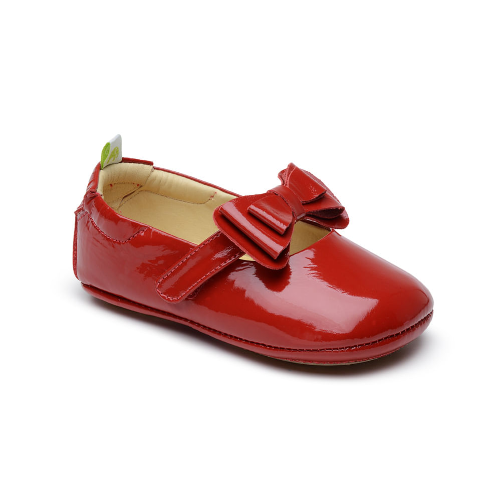 sapato infantil vermelho de verniz