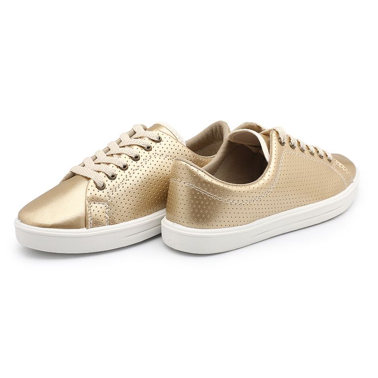 tenis casual dourado