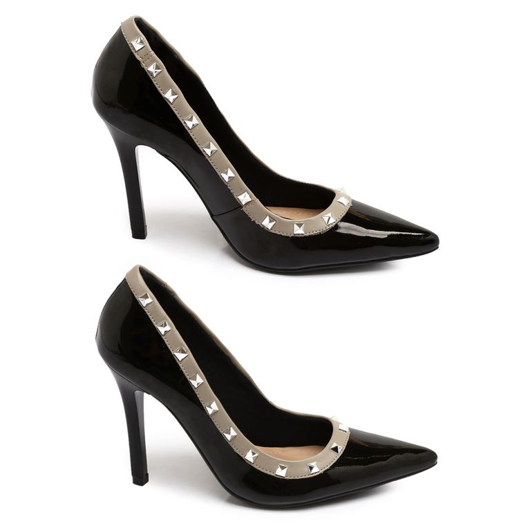 scarpin via marte preto verniz