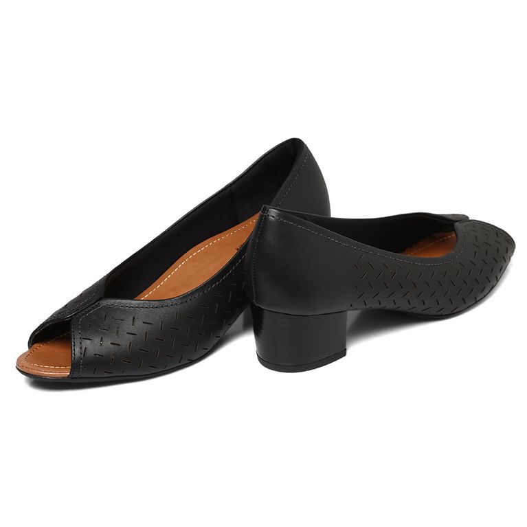 peep toe preto usaflex